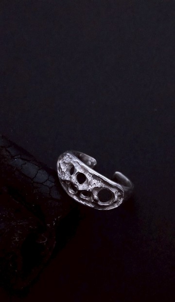 蝕刻紋鏤空戒指_925銀