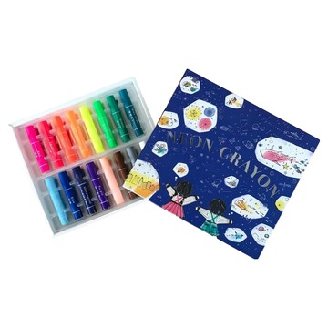 KOKUYO 國譽 螢光蠟筆 藍盒 蠟筆直徑11毫米 蠟筆長度65毫米  16色  1個