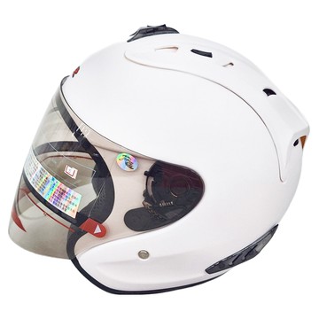 FIGHTER R3A6 普通型露臉式機車用防護頭盔 含一層護目鏡  消光白  S