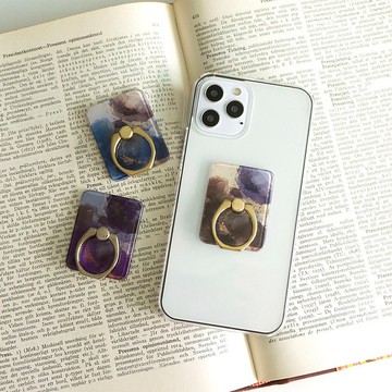 智能手機戒指 [大理石藝術] 細微差別設計 透明保護殼防摔時尚 FM10U