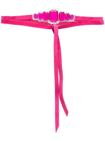 Orciani - crystal-embellished leather belt - women - Calf Leather - 85 - Pink