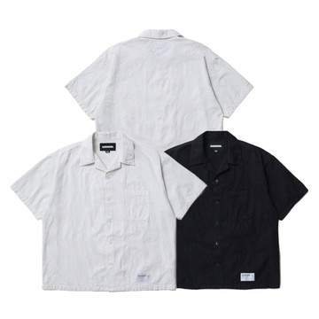Neighborhood JQ Shirt SS 短袖緹花襯衫 黑/象牙白 261AQNH-SHM02
