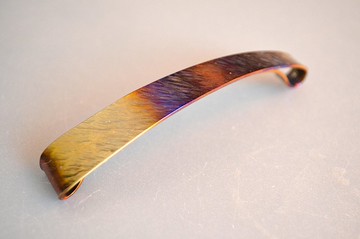 鈦金屬髮夾 =純鈦髮夾 槌紋 75mm= 滑動式髮夾