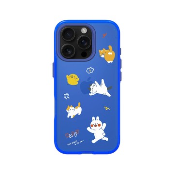 iPhone 16 Pro Clear 激光藍 - 懶散兔與啾先生 Lazy Rabbit and Mr.Chu - 貓貓