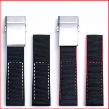 適用于百年靈尼龍真皮硅膠底手表帶挑戰復仇者超級海洋黑鳥22/24m