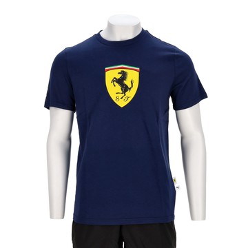 Puma 法拉利車迷系列 男款 藍色 歐規 法拉利 大盾 印花 T恤 休閒 短袖 63278305