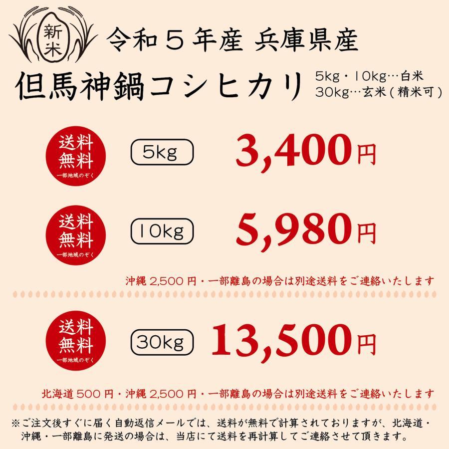 神鍋コシヒカリ白米5kg 