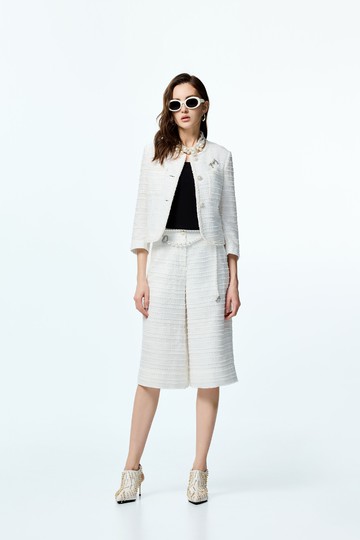 經典花呢紗六分寬褲