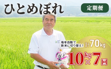 〈定期便〉 ひとめぼれ 白米 10kg（5kg×2袋）×7回 計70kg 7ヶ月 令和5年 精米 土づくり実証米 毎年11月より 新米 出荷