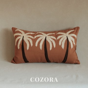 COZORA・Morocco暖陽棕櫚刺繡長抱枕 靠墊 峇里島手工抱枕 沙發抱枕 沙發靠枕 枕頭