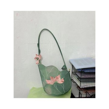 荷花包中國風新中式手工刺繡文藝旗袍氣質托特包單肩手提腋下包潮