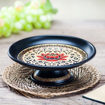 唐紋合金蓮花供果盤佛前供盤水果盤財神關公果碟供佛家用貢品盤