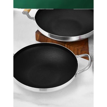 不銹鋼干鍋韓式部隊火鍋雙耳平底干鍋盆海鮮飯鍋商用炸雞盤小炒鍋