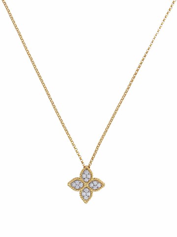 Roberto Coin - 18kt yellow gold Princess Flower diamond pendant necklace - women - 18kt Yellow Gold/Diamond - 45