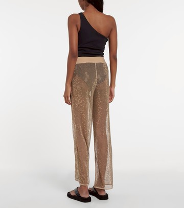 Simkhai Sullivan crystal-embellished mesh pants
