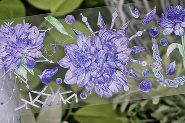 整卷 OKMT新七天原創流麻咕卡貼紙PET手帳手賬膠帶貝殼光紫郁星瀾