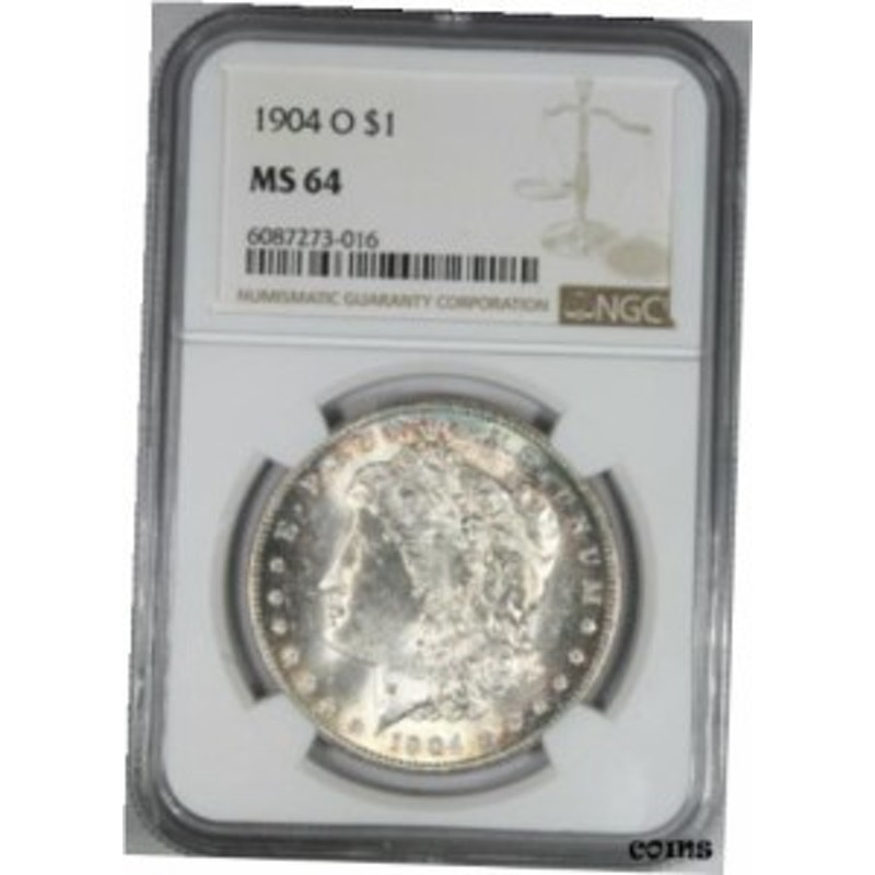 銀貨　Silver　アンティークコイン　コイン　金貨　Morgan　Dollar　[送料無料]　1904-O　MS-63　Coin　PCGS　Toned-