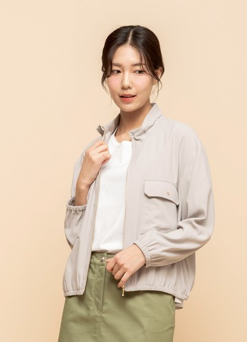 輕感潮流厚雪紡廓形夾克