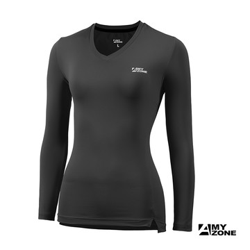 【A-MYZONE】女款-4in1複合性機能抗菌除臭UPF50+長袖上衣-酷耀黑