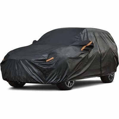 Kayme 7層 高耐久 SUV車カバー 防水 全天候型 フルエクステリアカバー アウトドア 雪 日光 UV保護 ジッパー付き 自動車用 セダン用 (191~201インチ) ブラック