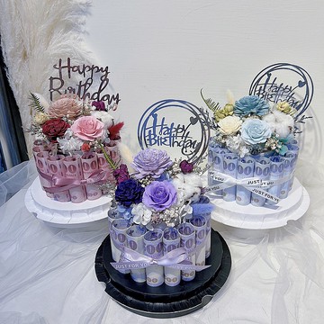 FengFlower【有錢花不凋玫瑰蛋糕花】不凋花/乾燥花/永生花/送禮