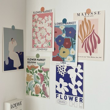 復古房間！裝飾墻貼 ins臥室宿舍布置海報貼紙背景墻面大卡片貼畫