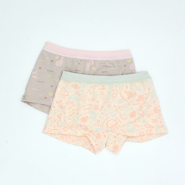 minihope沉靜海洋女童四角褲(2件組E)