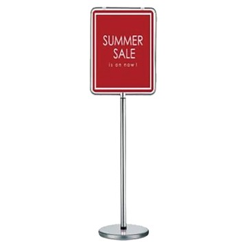 PSA雙面直向不鏽鋼管告示牌/P7-45/夾扣式