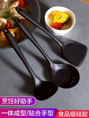 不粘鍋專用硅膠鍋鏟耐高溫家用炒菜鏟子湯勺炒勺煎鏟廚具套裝