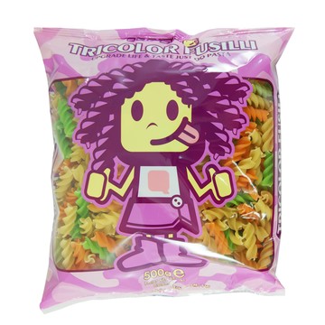 [家速配]QQ三色螺絲麵500g