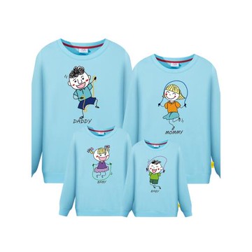 特別親子裝一家三口四口春秋裝衛衣高端母子母女全家裝幼兒園班服