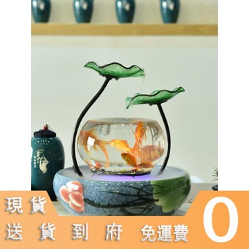 流水風水擺件荷韻小型桌面流水生財噴泉室內魚缸加溼器招財擺件家居裝飾工藝品