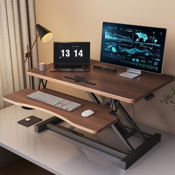 站立式電腦辦公桌可升降工作臺筆記本臺式桌面增高折疊電腦桌支架