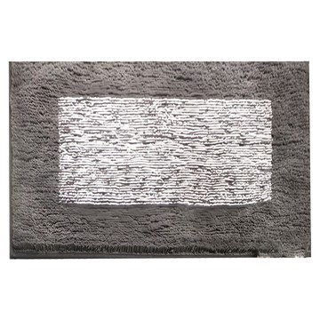 超級工廠 地墊 60 x 40cm 深灰色 吸水防滑浴室墊 柔軟舒適腳踏墊  1個