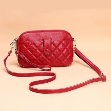 單肩中年媽媽手機迷你軟皮斜挎包