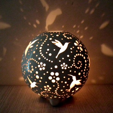 蜂鳥陶瓷燭台，帶鳥的蠟燭燈