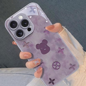 油畫暴力熊適用蘋果16手機殼iphone16promax新款16pro設計感15時尚14可愛15promax卡通13潮流12個性女保護套