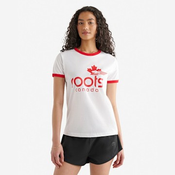 Roots女裝- NORTHERN ATHLETIC 短袖上衣-白色