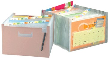 領券折50 【史代新文具】超聯捷HFPWP F42495 多層分類風琴夾 (24層) (A-Z)香檳紅