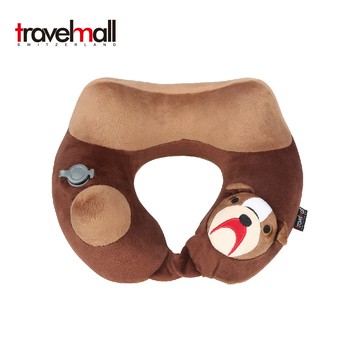 【Travelmall 】手動旅行充氣枕特別版棕_鬥牛犬(SW99004BR)