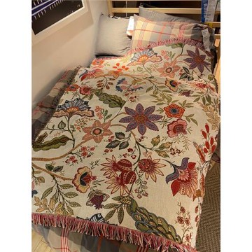 澳洲訂單波西米亞毯子沙發毯戶外房車蓋毯花卉文藝復古裝飾毯床巾