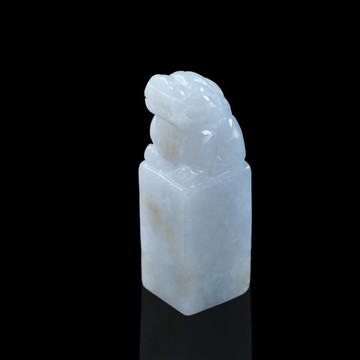 【招財神獸】飄黃翡翡翠貔貅玉印章 | 天然緬甸玉翡翠A貨 | 送禮