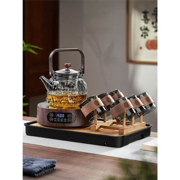 加厚蒸煮一體煮茶器茶具套裝玻璃煮茶壺電陶爐泡茶燒水壺家用新款