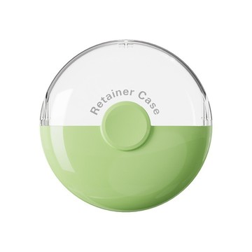 荷生活 圓扁型半透明易清潔磁吸式牙套盒 開合順暢便攜防塵牙套收納盒-2入