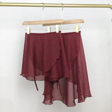 芭蕾舞紗裙半身舞蹈裙女一片式裙練功服大人演出裙子系帶短裙銀絲