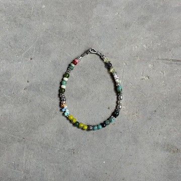 7AB 原創小眾925銀復古手串牛油果綠藍松石混搭VINTAGE中性手鏈