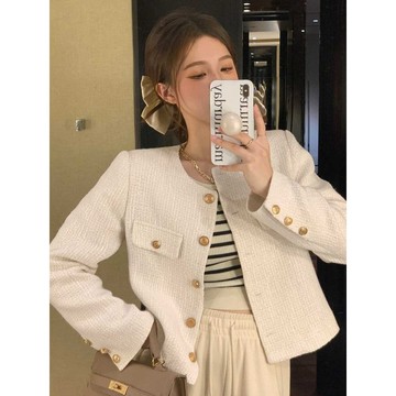 B【免費參會】 小香風外套 外套女 秋冬外套 小香風外套女裝秋季新款法式寬鬆短款高級感炸街氣質百搭上衣L
