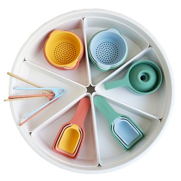 ABS感官盆 幼兒場景搭建玩具 蒙氏sensory playtray玩具  帶6根防滑條