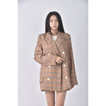 (M) mza dtng格紋黃色外套二手衣