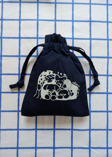 束口袋 M 藏青色【呢喃的睡眠】